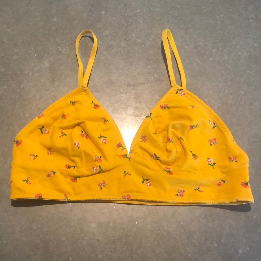 Forever 21 Yellow Flower Pattern Bralette